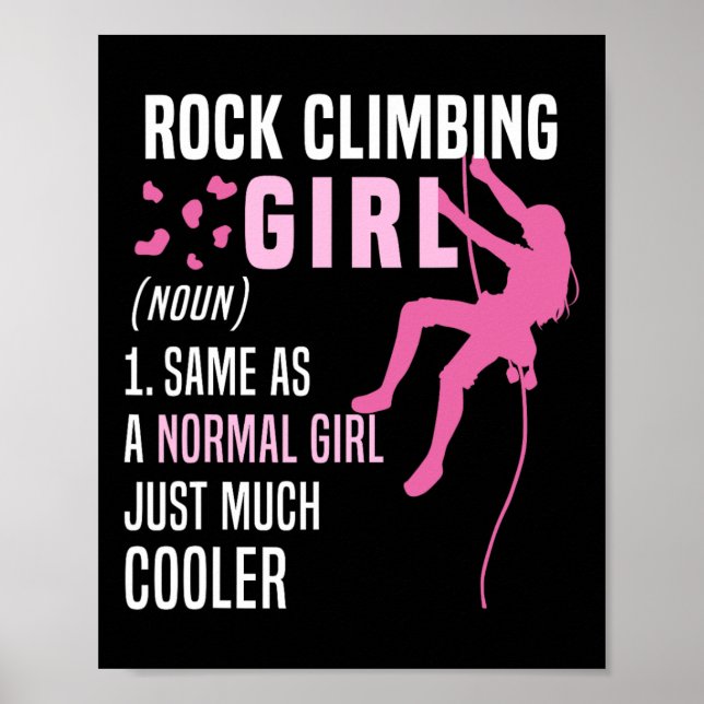 Póster Chica de escalada en roca como una chica normal di (Frente)