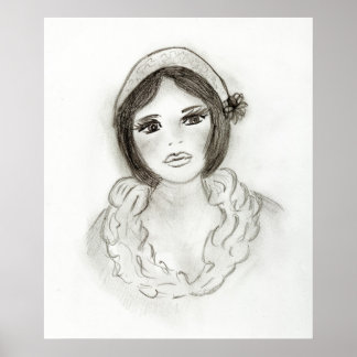 Póster Chica de Flapper espantado