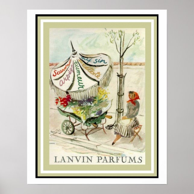 Póster Chica de flores de lavabo de época Poster 16 x 20 (Frente)