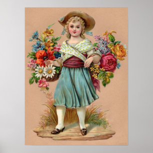 Póster Chica de flores de Victoria