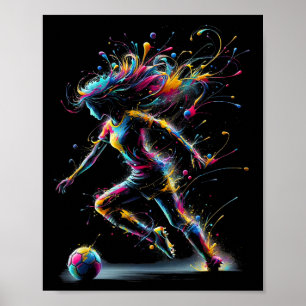 Póster Chica de Fútbol Jugadora de Fútbol Fanática del De
