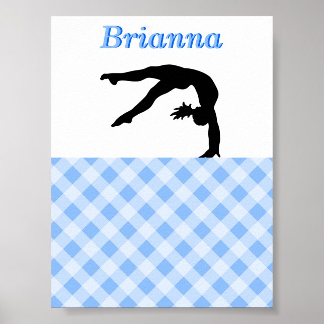 Póster Chica de gimnasia con aire azul y personalizado (Frente)
