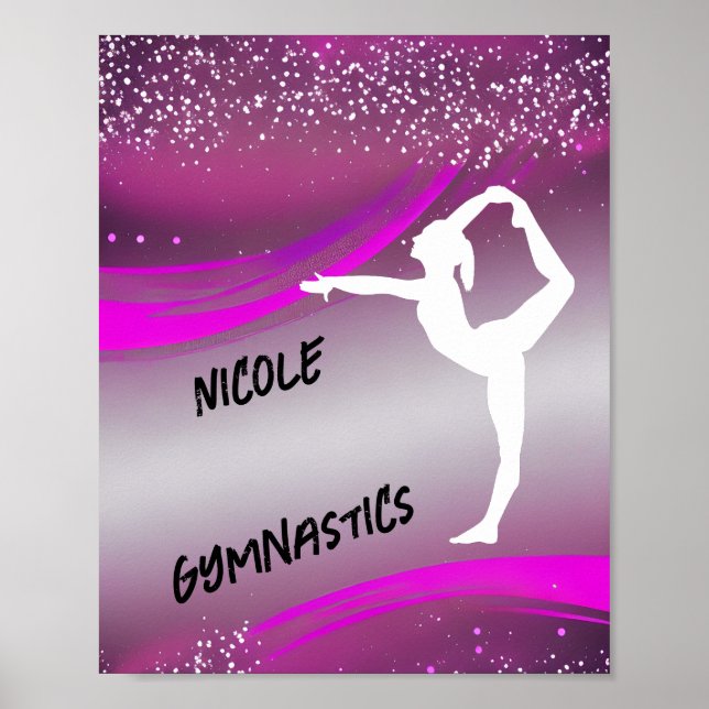 Póster Chica de gimnasia personalizada (Frente)