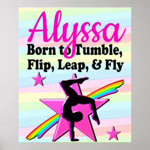 PÓSTER CHICA DE GIMNASTICA DE LA REINA DE TUMBLING