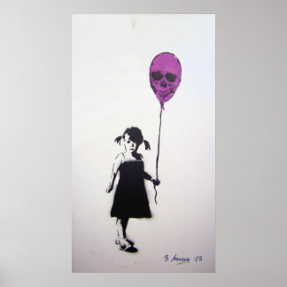Póster Chica de globo