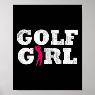 Póster Chica de golf Jugadora de golf Silueta Deporte G