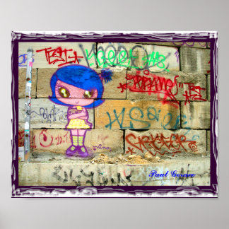 Póster Chica de graffiti de NYC