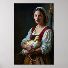 Póster Chica de granja