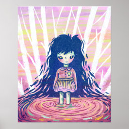 Póster Chica de hadas en el Ilustracion Lake