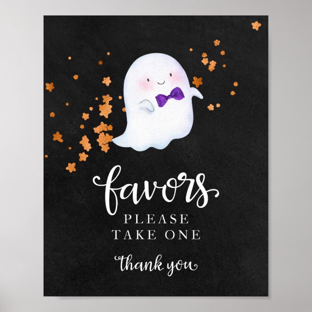 Póster Chica de Halloween fantasma, Baby Shower favorece  (Frente)