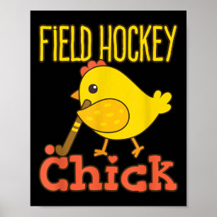 Póster Chica de Hockey sobre Césped - Divertido Jugador d