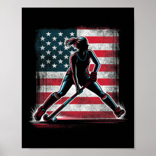 Póster Chica de Hockey sobre Césped Usa Estados Unidos de