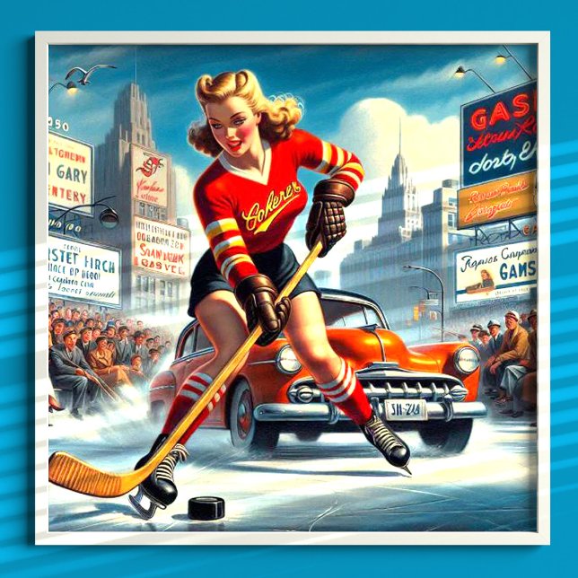 Póster Chica de hockey vintage (Subido por el creador)