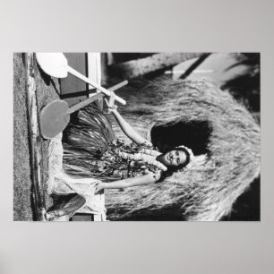 Póster Chica de Hula con la fotografía de Hawaii de la