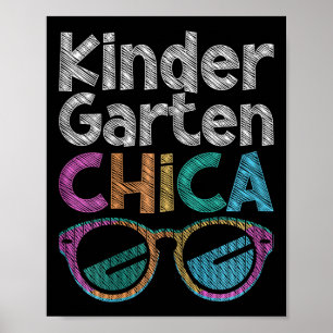 Póster Chica de jardín de infancia de vuelta a la escuela