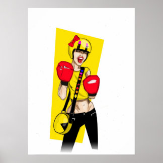 Póster Chica de juegos retro