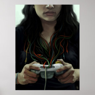 Póster Chica de jugador (poster/impresión)