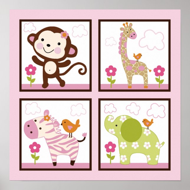 Póster Chica de jungla/Poster de animales/arte de pared d (Frente)