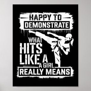 Póster Chica de Karate Actitud Frase de Empoderamiento