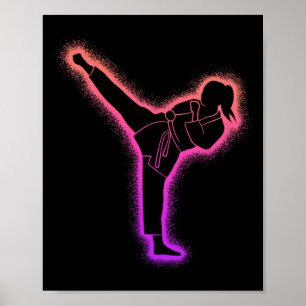Póster Chica de Karate Artes Marciales Mujeres Chicas Tae