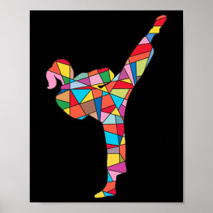 Póster Chica de Karate Artes Marciales Niños Mujeres Taek