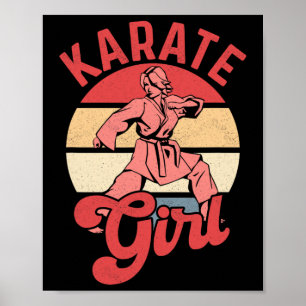 Póster Chica de karate Karateka luchadora de autodefensa 