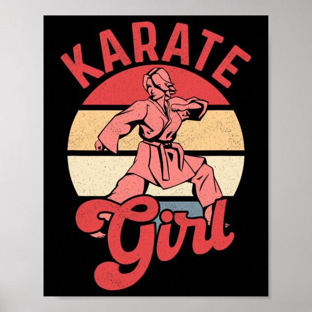 Póster Chica de karate Karateka luchadora de autodefensa  (Frente)