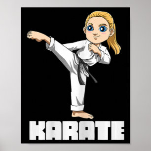 Póster Chica de Karate - Niño de Artes Marciales Japonesa