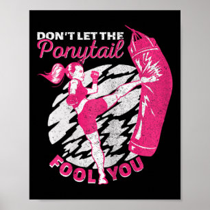 Póster Chica de kickboxing Muay Thai No te dejes engañar
