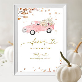 Póster Chica de la caída de calabaza Baby Shower favorece