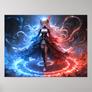 Póster Chica de la hechicera celestial blandiendo element