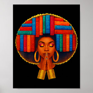 Póster Chica de la historia negra Mujer Amante de los lib