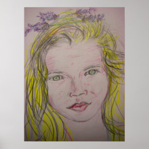 Póster chica de la lavanda