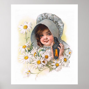 Póster Chica de la margarita de Maud Humphrey