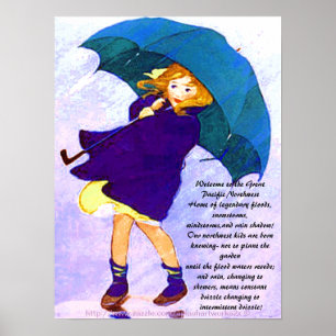 Póster "Chica de la Sombra de Lluvia del Noroeste del Pac