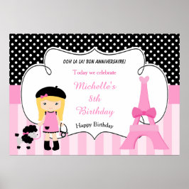 Póster Chica de la Torre Eiffel de París