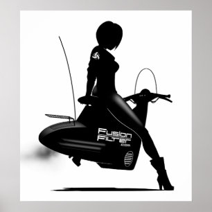 Póster Chica de la vespa