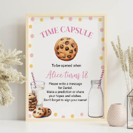 Póster Chica De Leche Y Galletas Rótulo De La Cápsula De