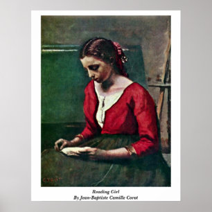 Póster Chica De Lectura Por Jean-Baptiste Camille Corot