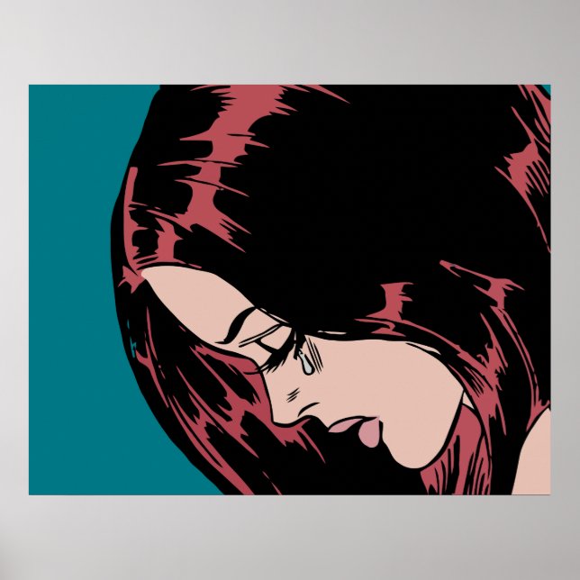 Póster Chica de llanto (chica de historietas de época) (Frente)