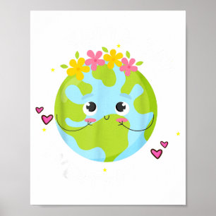 Póster Chica de los niños del día de la Tierra todos los