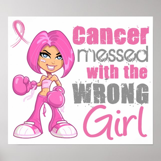 Póster Chica de Lucha contra el Cáncer de Mama 1 (Frente)
