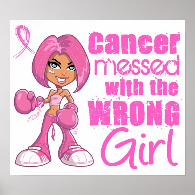 Póster Chica de Lucha contra el Cáncer de Mama 1 (Frente)