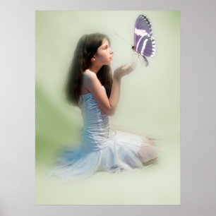 Póster Chica de mariposa