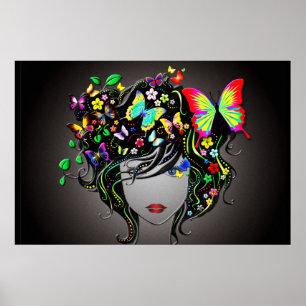 Póster Chica de mariposa 1 Poster