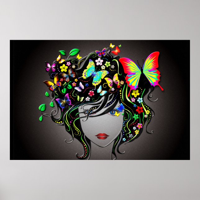 Póster Chica de mariposa 1 Poster (Frente)