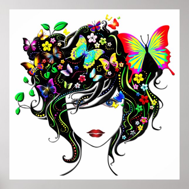 Póster Chica de mariposa 1A Poster (Frente)