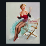 Póster Chica de Miss Sylvania Pin-Up<br><div class="desc">Clásico chica de pinzas retro de bellas tartas de queso en muchos increíbles regalos de pin-up.</div>