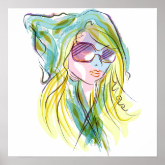 Póster Chica de moda