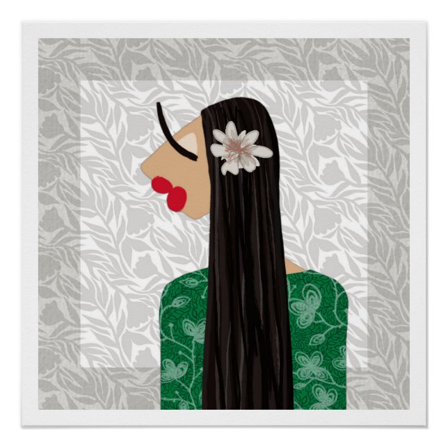 Póster Chica de Moda 1 Arte de Ilustración de Moda Glam P (Anverso)